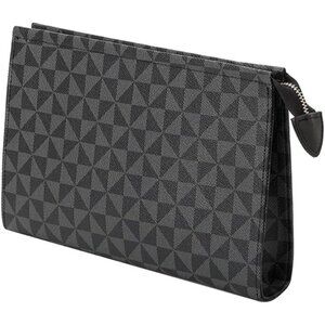 🆕Women Blue PU Vegan Leather Clutch Purse Large Capacity Formal Evening Bag